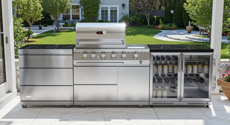 Whistler Outdoor Kitchen 4 Burner BBQ, Fridge and Triple Drawer | 2.9 Meters
