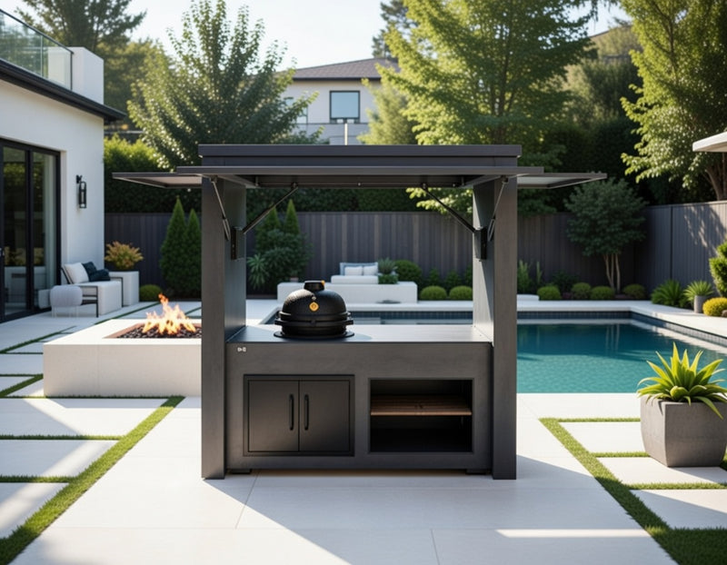 Grillandia Outdoor Kitchen Cabana Pod with Two Doors Kamado -| 2.4m