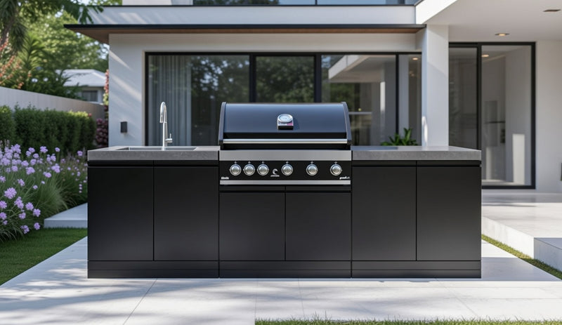 GrandPro Outdoor Kitchen with 5 Burner BBQ, and Sink - 2.6m