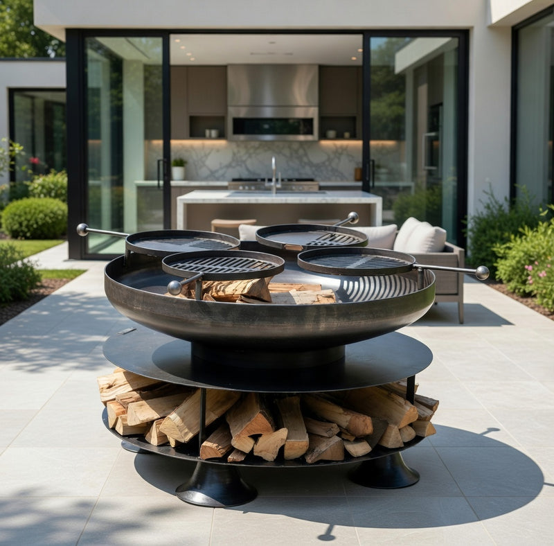 Ring of Logs 120 with Four Swing Arm BBQ Racks
