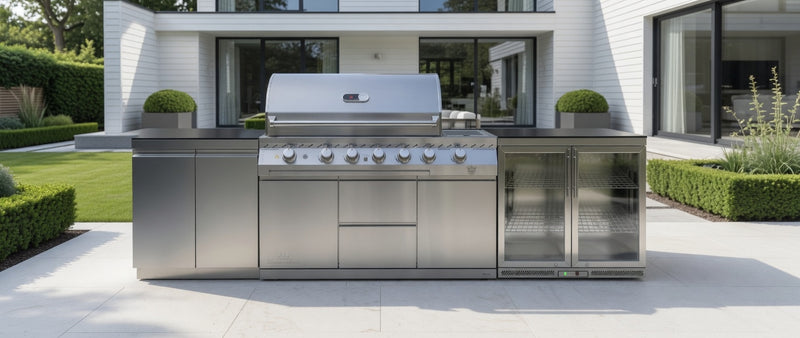 Whistler Outdoor Kitchen 6-Burner BBQ, Fridge, & Double Door Cabinet | 3M