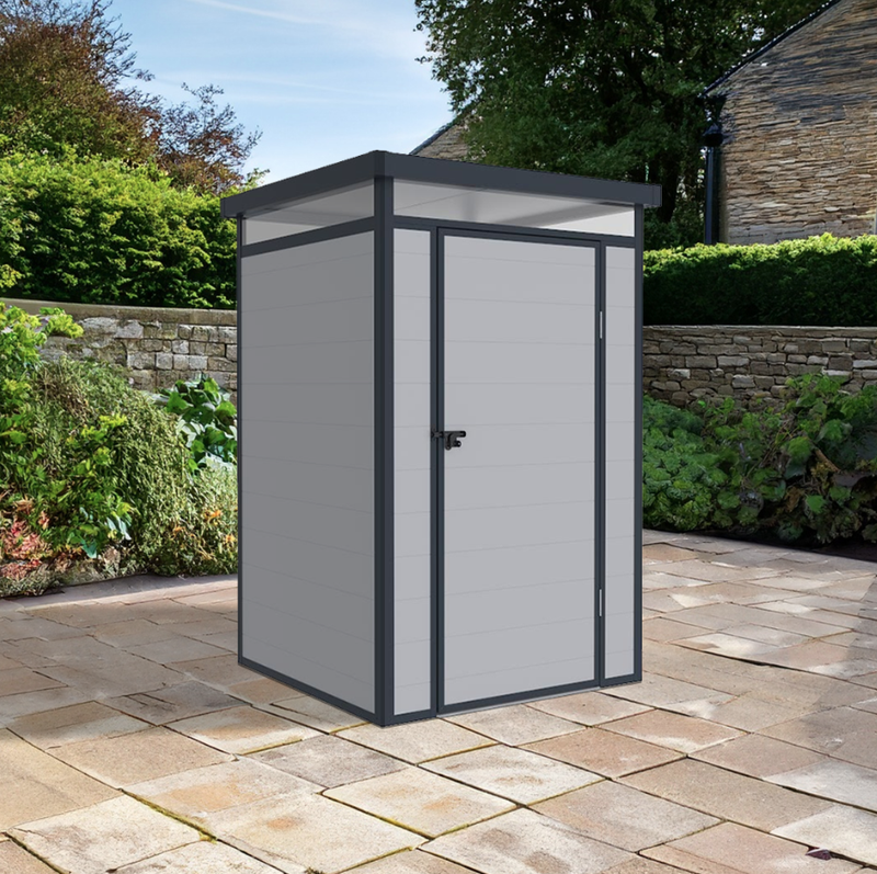 LOTUS CURO LIGHT + DARK GREY 4X4 PLASTIC SHED