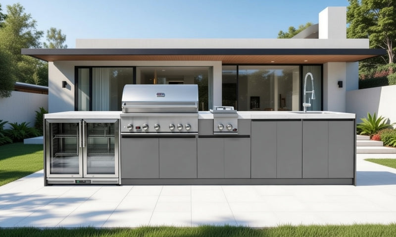 Whistler Fairford Outdoor Kitchen 5-Burner BBQ and side burner | 4.4M Full-Length