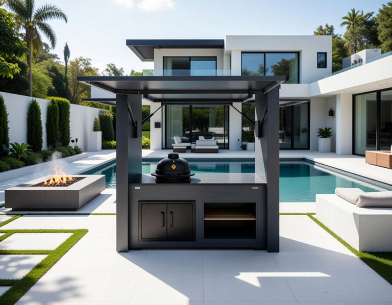 Grillandia Outdoor Kitchen Cabana Pod with Two Doors Kamado -| 2.4m