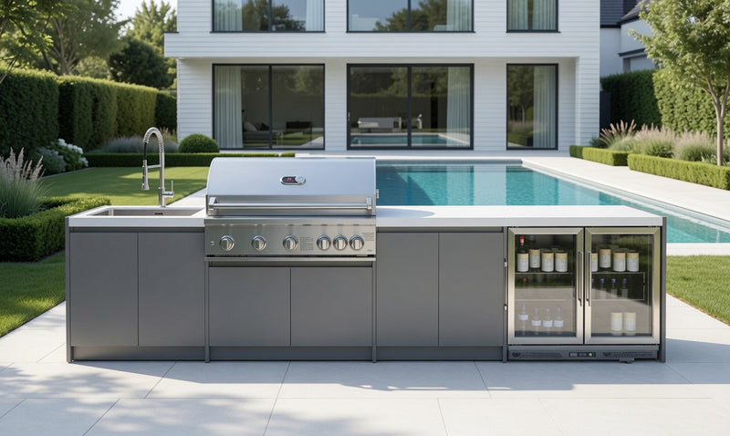 Whistler Fairford Outdoor Kitchen with Burford 5-Burner BBQ | 3.6M Full-Length