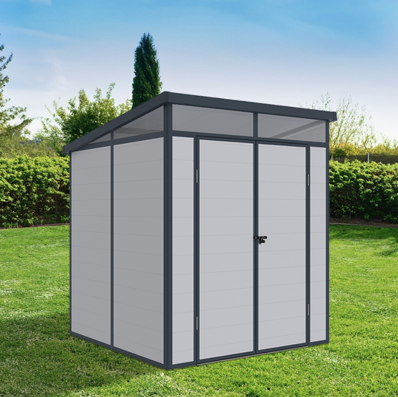 Lotus Canto Light and Dark Grey 8x6 Plastic Shed