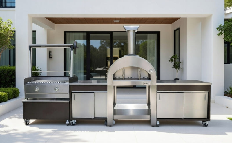 Outdoor kitchen Argentina style BBQ & Pizza oven