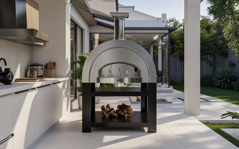 Titano Pizza Oven + Trolley Residential & Commercial - Antique Silver