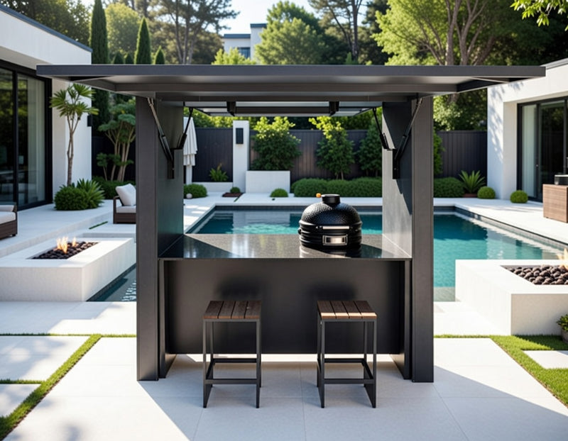 Grillandia Outdoor Kitchen Cabana Pod with Two Doors Kamado -| 2.4m