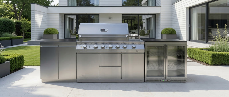 Whistler Outdoor Kitchen 6-Burner BBQ, Fridge, & Double Door Cabinet | 3M