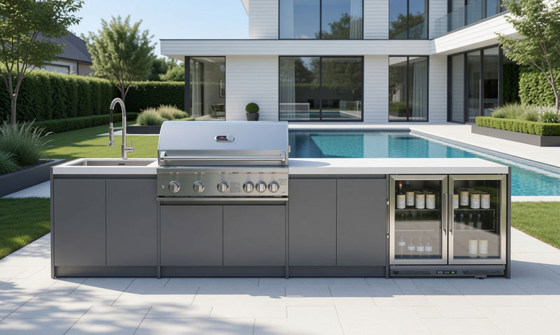 Whistler Fairford Outdoor Kitchen with Burford 5-Burner BBQ | 3.6M Full-Length