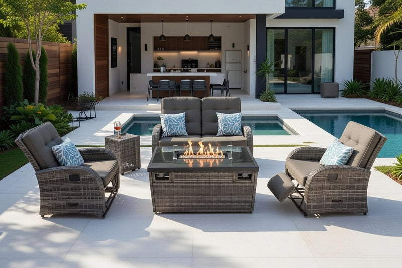 Jane Firepit Reclining Sofa Set