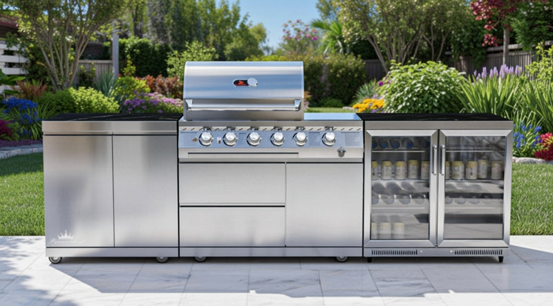 Whistler Outdoor Kitchen 4 Burner BBQ, Fridge and Double Doors | 2.9Meters