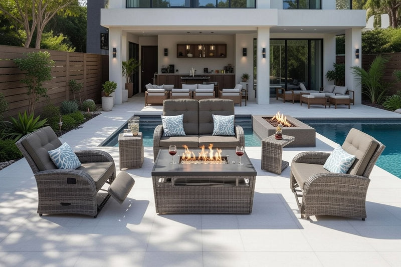 Jane Firepit Reclining Sofa Set