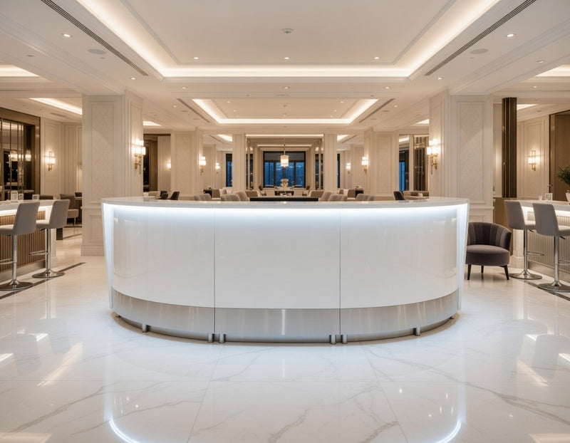 Front Reception Counter For Pub, Hotel, Hospital, Iluminated / Counter LED - Complete Set 6