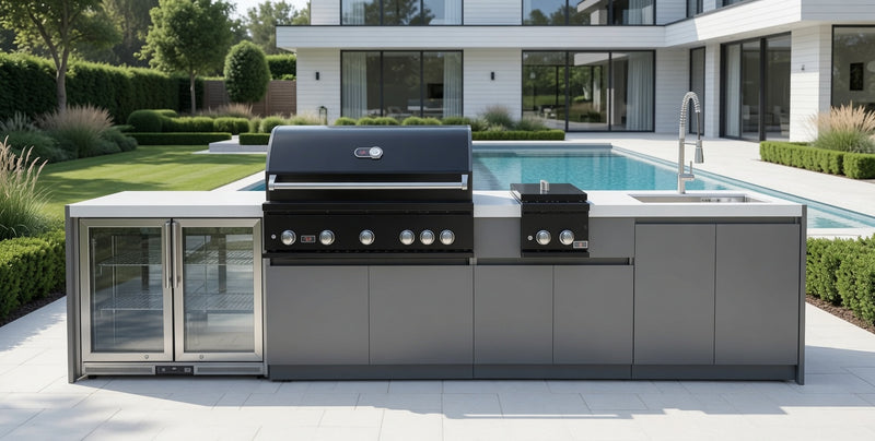 Whistler Fairford Outdoor Kitchen with Burford 5-Burner BBQ and side burner | 3.6M Full-Length