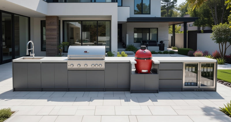 Whistler Fairford Outdoor Kitchen with Burford 5 Burner BBQ | 6M Full-Length
