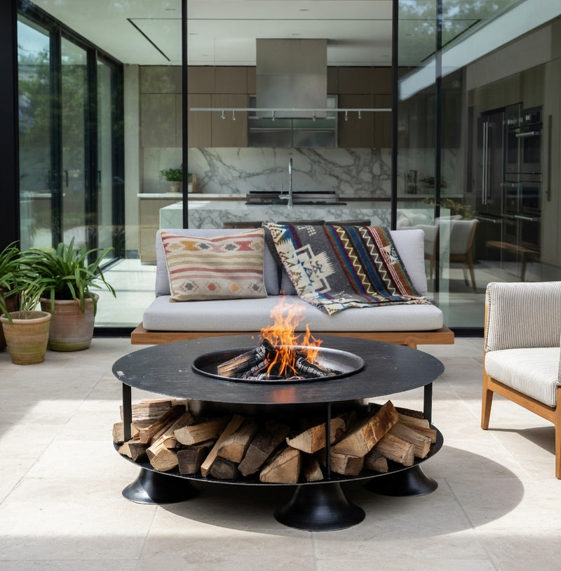 Flat Ring of Logs 120 with Swing Arm BBQ Rack