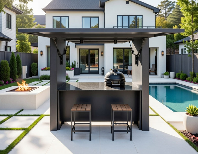 Grillandia Outdoor Kitchen Cabana Pod with Two Doors Kamado -| 2.4m