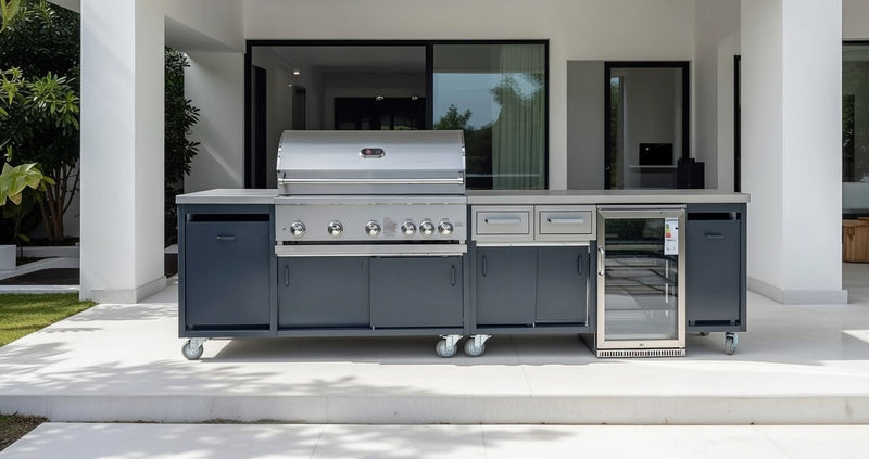 Whistler Burford 5 burner Outdoor kitchen BBQ & Fridge 3.5Meter