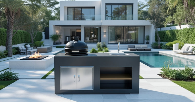 Grillandia Outdoor Kitchen Large Bastard Kamado Grill, and Sink | 2M