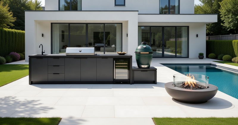 Cabinex Premium Outdoor Kitchen Proline Built-In 6 Burner BBQ Hood and Green Egg | 4.3 Meters