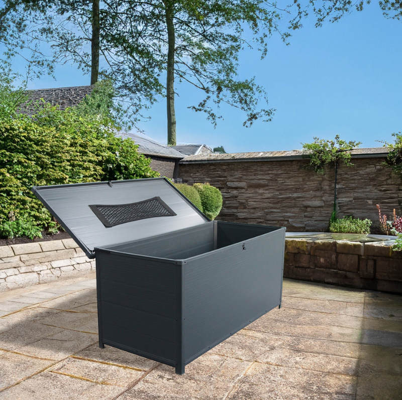 LOTUS ASTRUM PLASTIC GARDEN STORAGE BOX IN GREY 5X2