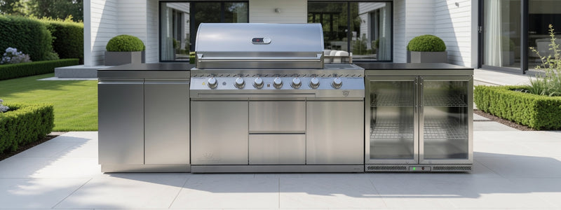 Whistler Outdoor Kitchen 6-Burner BBQ, Fridge, & Double Door Cabinet | 3M