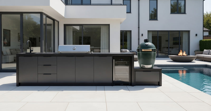 Cabinex Premium Outdoor Kitchen Proline Built-In 6 Burner BBQ Hood and Green Egg | 4.3 Meters