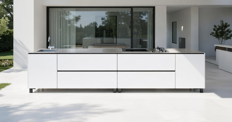 Hoppilif Outdoor Kitchen | Plancha Grill & Sink – Brilliant White (3.6m)