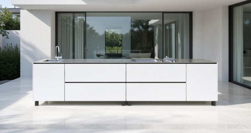 Hoppilif Outdoor Kitchen | Plancha Grill & Sink – Brilliant White (3.6m)