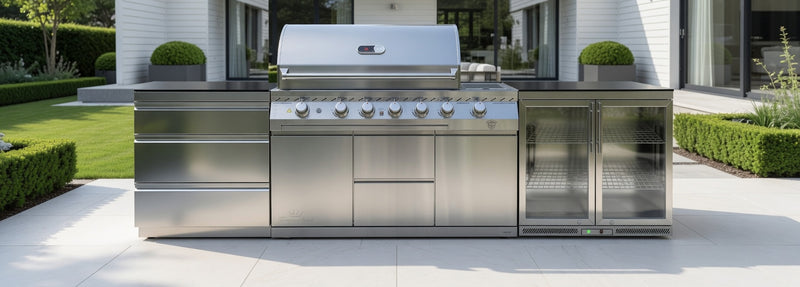 Whistler Outdoor Kitchen 6 Burner BBQ, Fridge and Triple Drawer | 2.9M