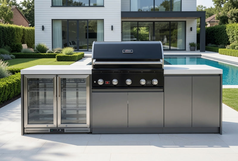 Whistler Fairford Black Outdoor Kitchen with Burford 5-Burner BBQ | 2.9M