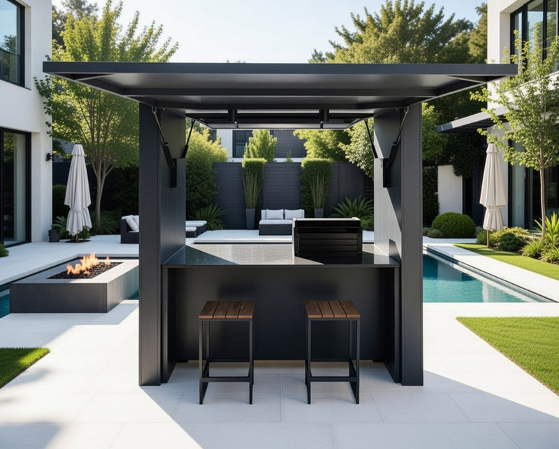 Grillandia Outdoor Kitchen Cabana Pod with Two Doors GrandHall 4 Burner | 2.4M