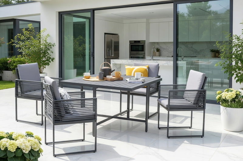 Sheringham Aluminium Rope Cube Dining Set