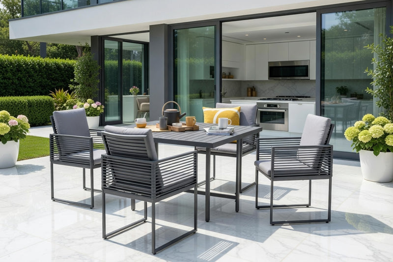 Sheringham Aluminium Rope Cube Dining Set