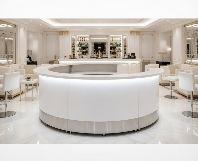 Front Reception Counter For Pub, Hotel, Hospital, Iluminated / Counter LED - Complete Set 8 + Sink