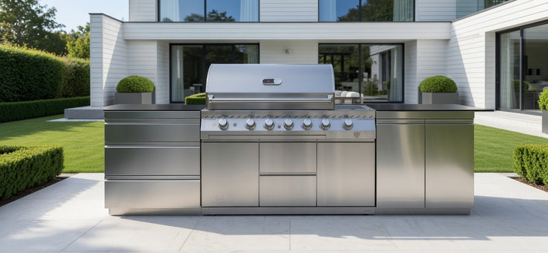 Whistler Outdoor Kitchen 6 Burner BBQ, Double Doors and Triple Drawer | 3.1M