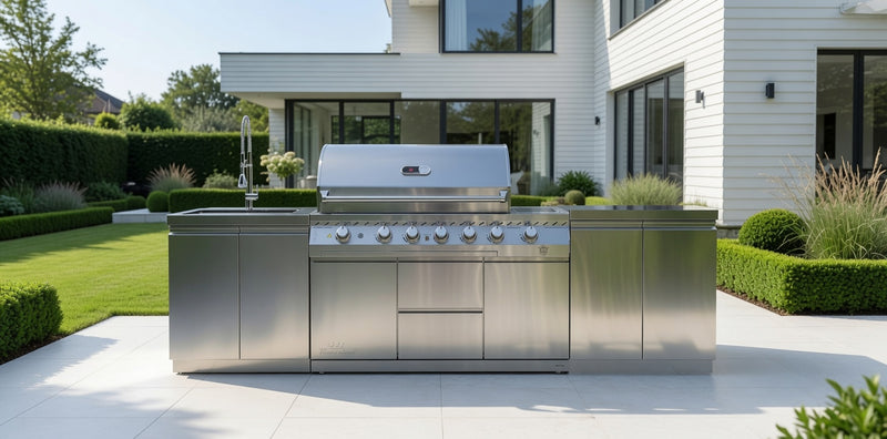 Whistler Outdoor Kitchen 6 Burner BBQ, Double Doors and Sink | 3.1M