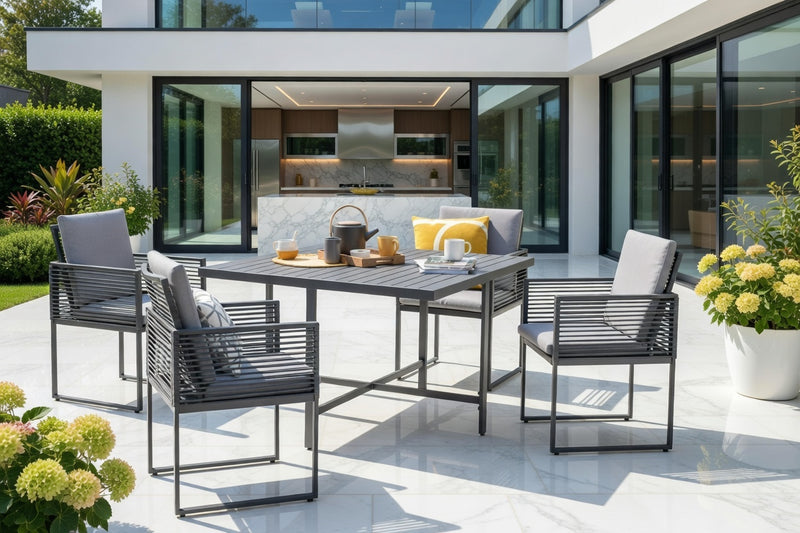 Sheringham Aluminium Rope Cube Dining Set
