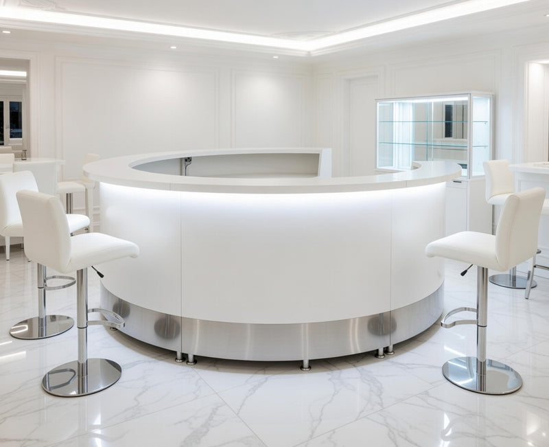 Front Reception Counter For Pub, Hotel, Hospital, Iluminated / Counter LED - Complete Set 8