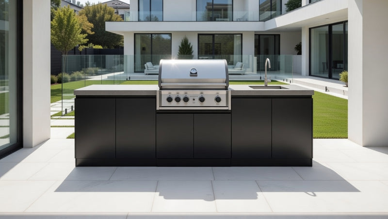 GrandPro Outdoor Kitchen with Elite Pro 4 Burner BBQ, and Sink - 2.7m