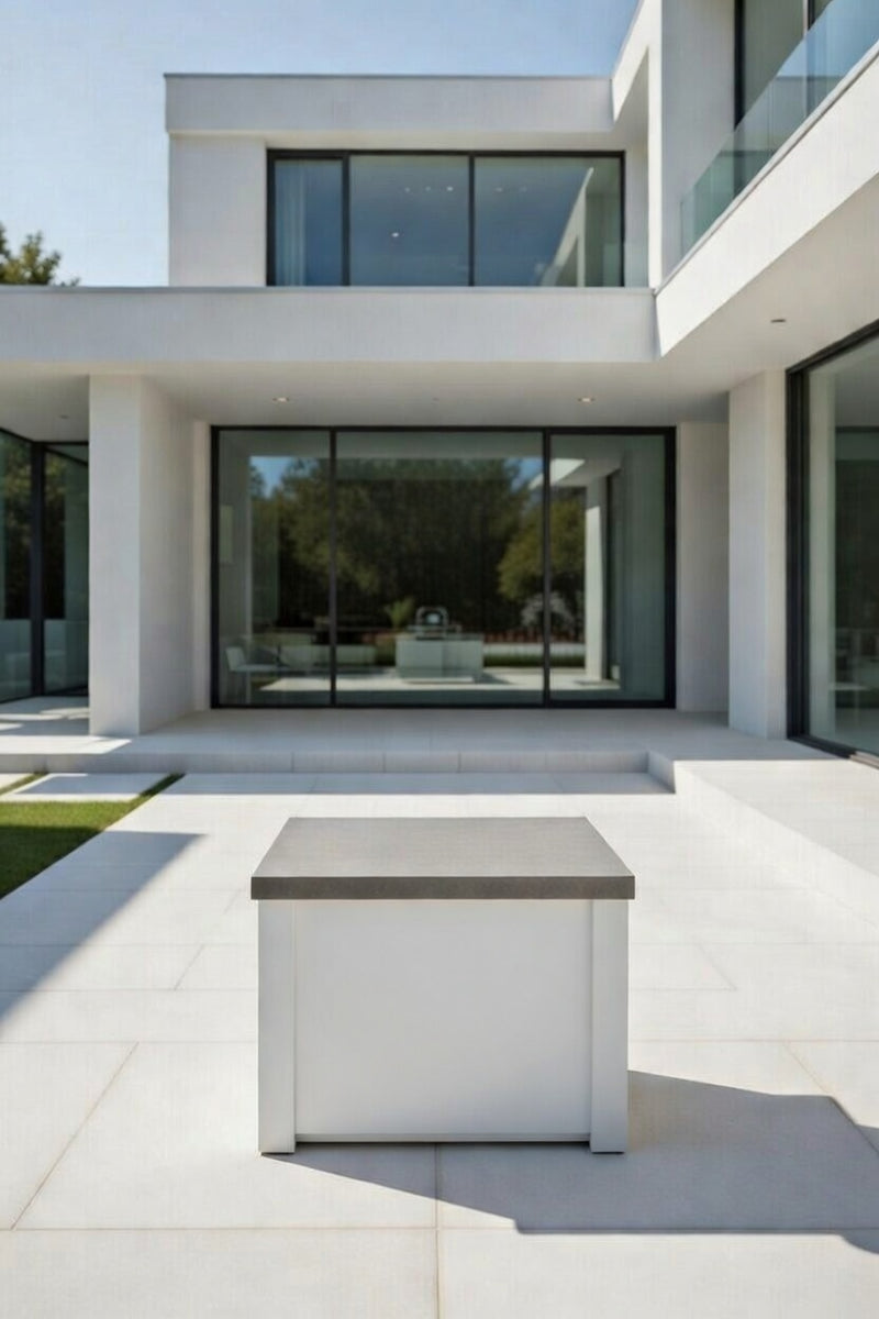 Grandpro by Stoll Aluminum Outdoor Kitchen Paired with Large Green Egg and Base