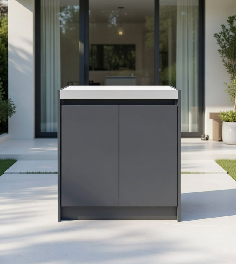 Whistler Fairford Outdoor Kitchen Grey Gas Bottle and Bin Cabinet 80cm