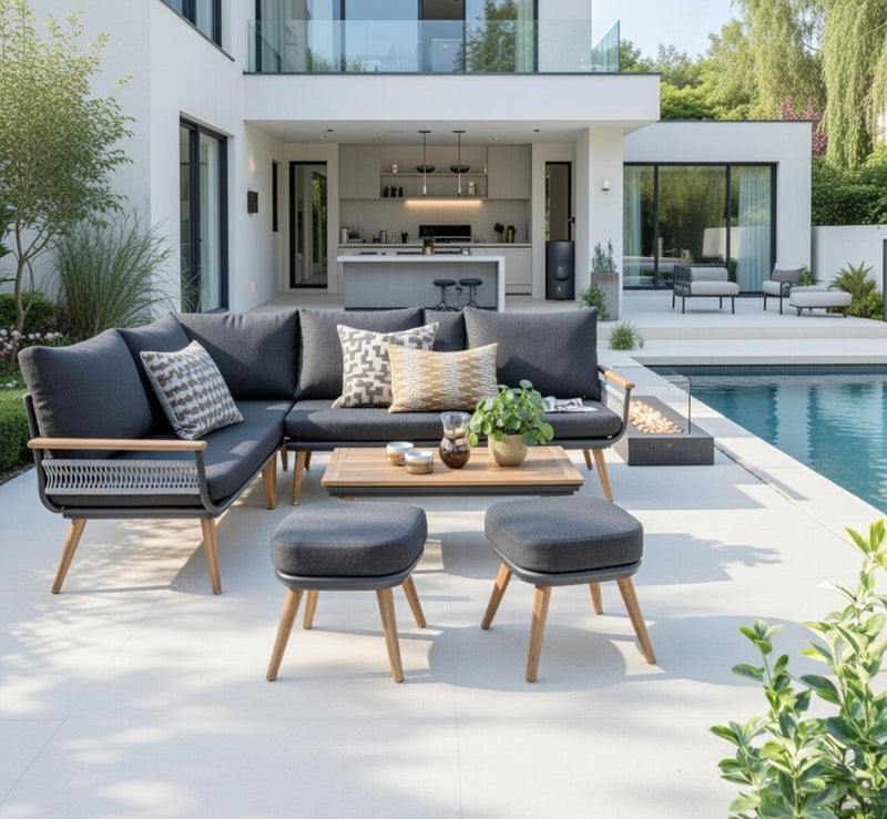 Kimora Corner Lounge Set Grey