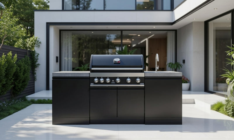 GrandPro Outdoor Kitchen with 5 Burner BBQ, and Sink - 2m