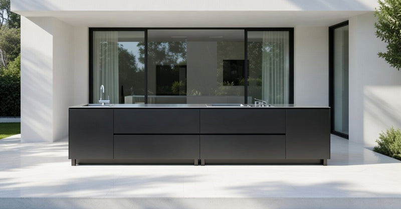Hoppilif Outdoor Kitchen | Plancha Grill & Sink – Black (3.6m)