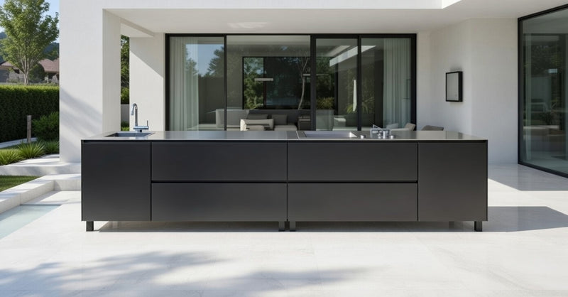 Hoppilif Outdoor Kitchen | Plancha Grill & Sink – Black (3.6m)