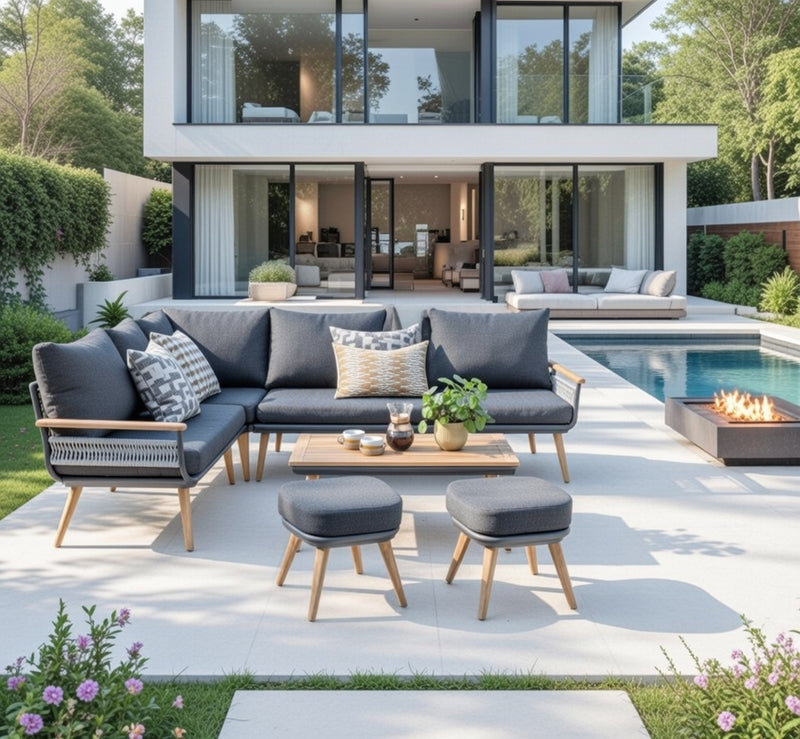 Kimora Corner Lounge Set Grey