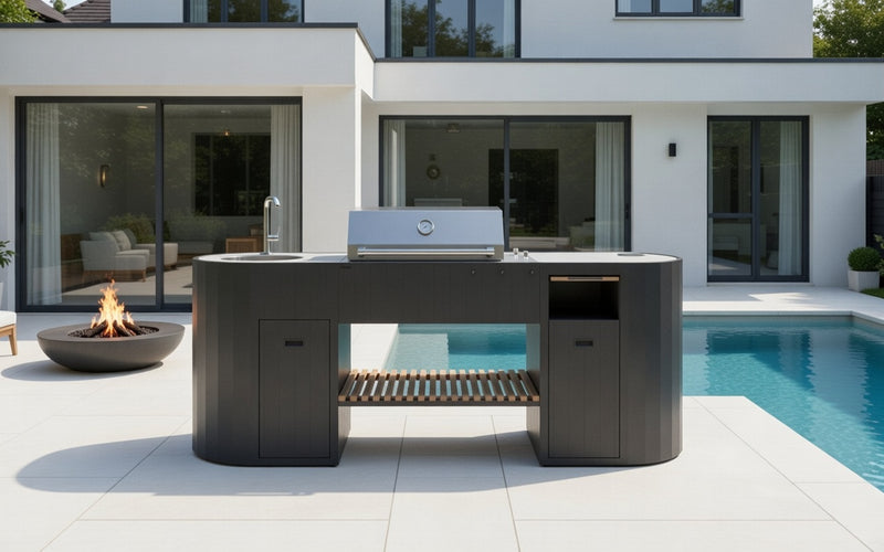 OVO Outdoor kitchens Paired with 3 Burner Gas BBQ, and Sink GL | 2.3M